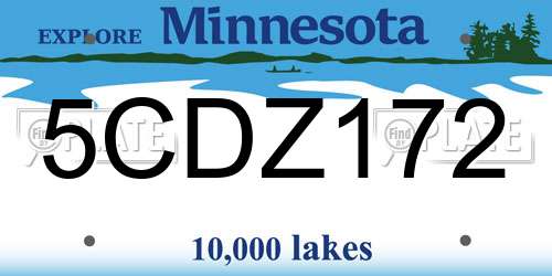 5CDZ172 Minnesota License Plate