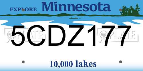 5CDZ177 Minnesota License Plate