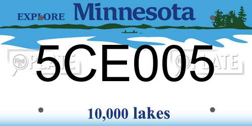 5CE005 Minnesota License Plate