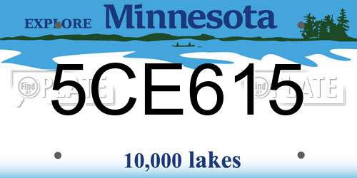 5CE615 Minnesota License Plate