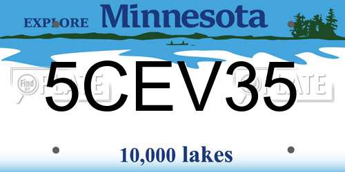 5CEV35 Minnesota License Plate