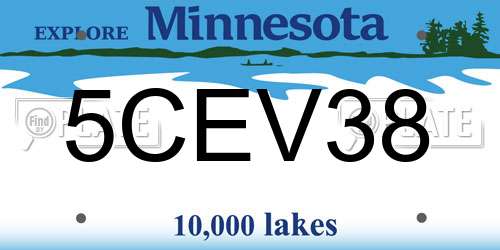 5CEV38 Minnesota License Plate
