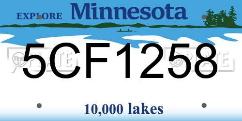 5CF1258 Minnesota License Plate