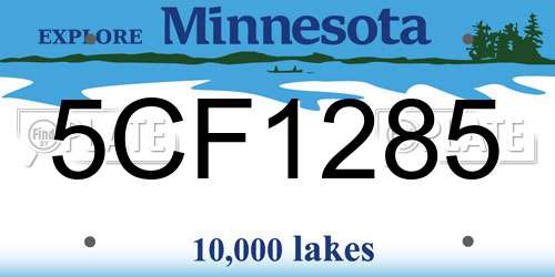 5CF1285 Minnesota License Plate