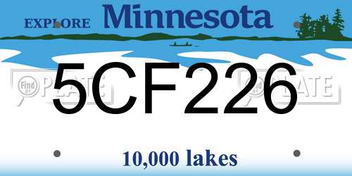 5CF226 Minnesota License Plate