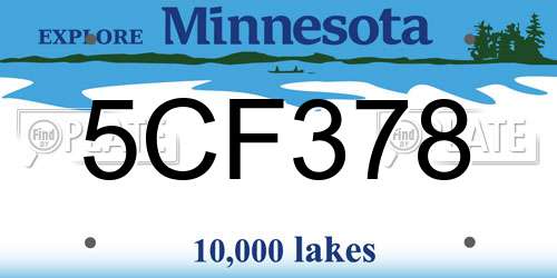 5CF378 Minnesota License Plate