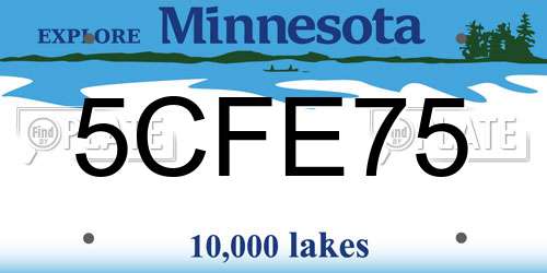 5CFE75 Minnesota License Plate