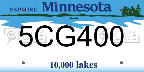 5CG400 Minnesota License Plate
