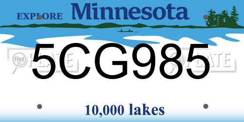 5CG985 Minnesota License Plate