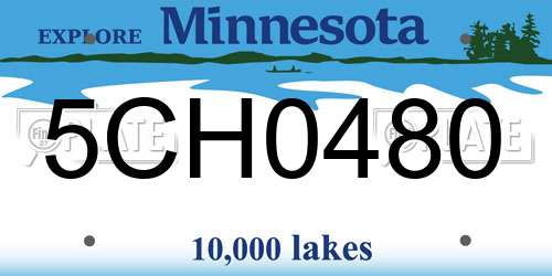 5CH0480 Minnesota License Plate