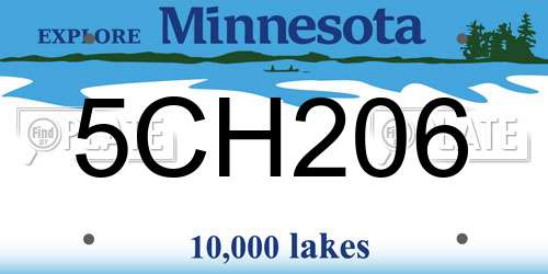 5CH206 Minnesota License Plate