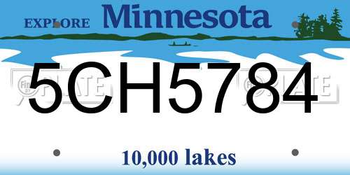 5CH5784 Minnesota License Plate