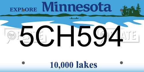 5CH594 Minnesota License Plate