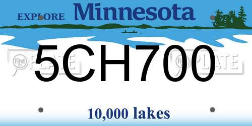 5CH700 Minnesota License Plate