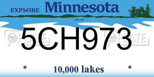 5CH973 Minnesota License Plate