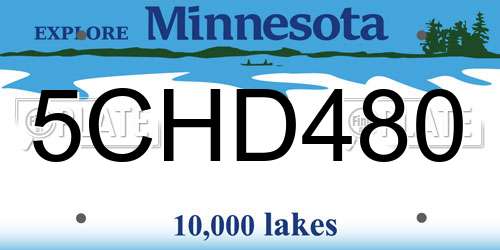 5CHD480 Minnesota License Plate