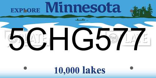 5CHG577 Minnesota License Plate