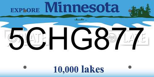 5CHG877 Minnesota License Plate