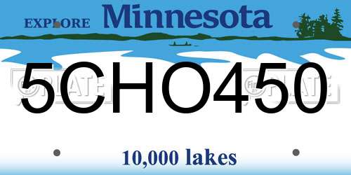 5CHO450 Minnesota License Plate