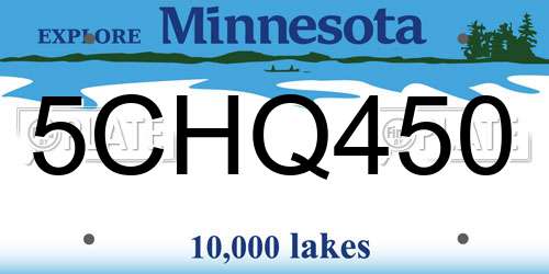 5CHQ450 Minnesota License Plate