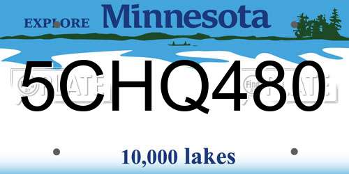 5CHQ480 Minnesota License Plate