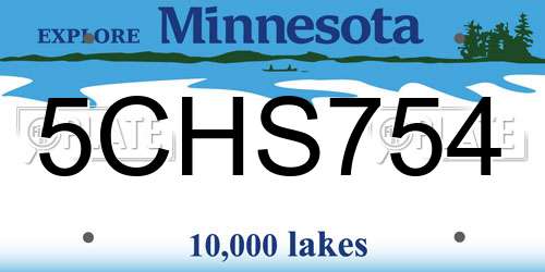 5CHS754 Minnesota License Plate