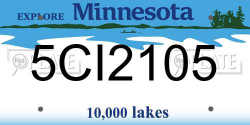 5CI2105 Minnesota License Plate