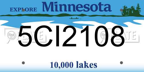 5CI2108 Minnesota License Plate