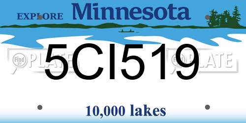 5CI519 Minnesota License Plate