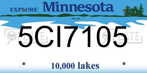 5CI7105 Minnesota License Plate