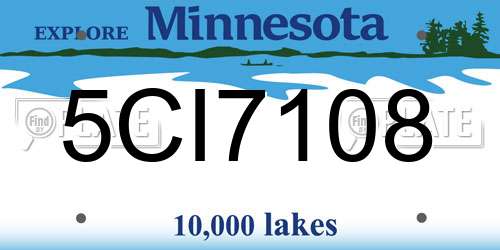 5CI7108 Minnesota License Plate
