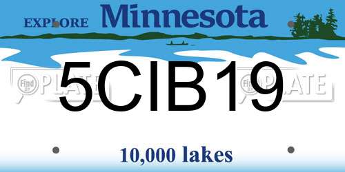 5CIB19 Minnesota License Plate