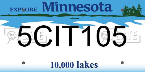 5CIT105 Minnesota License Plate
