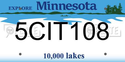 5CIT108 Minnesota License Plate