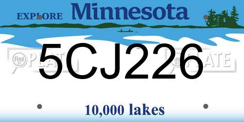 5CJ226 Minnesota License Plate