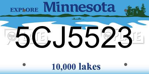 5CJ5523 Minnesota License Plate