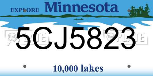 5CJ5823 Minnesota License Plate