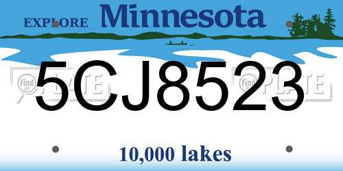 5CJ8523 Minnesota License Plate