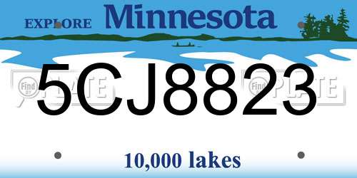 5CJ8823 Minnesota License Plate