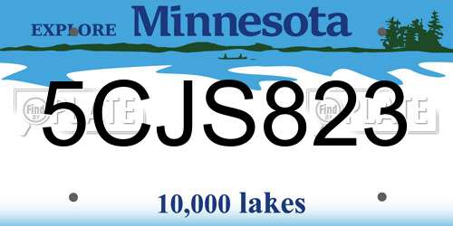 5CJS823 Minnesota License Plate