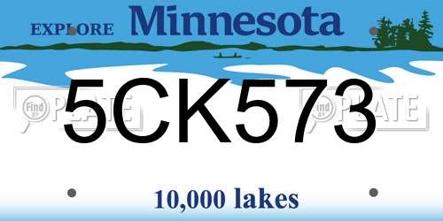 5CK573 Minnesota License Plate