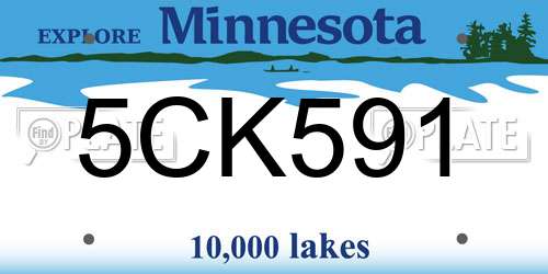 5CK591 Minnesota License Plate