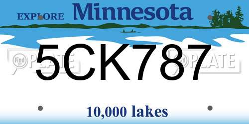 5CK787 Minnesota License Plate