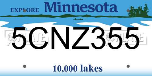 5CNZ355 Minnesota License Plate