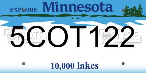 5COT122 Minnesota License Plate