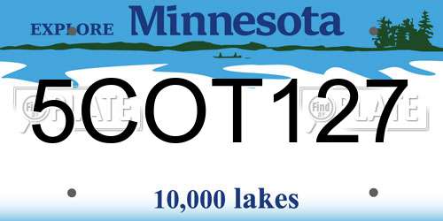 5COT127 Minnesota License Plate