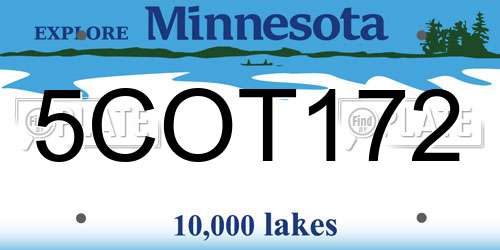5COT172 Minnesota License Plate