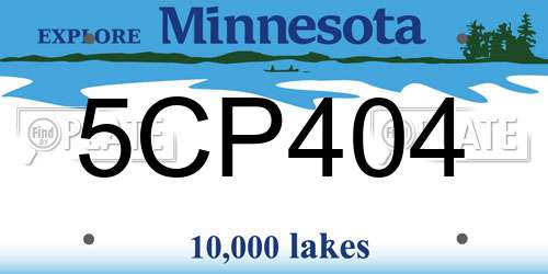 5CP404 Minnesota License Plate