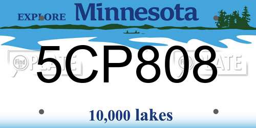 5CP808 Minnesota License Plate