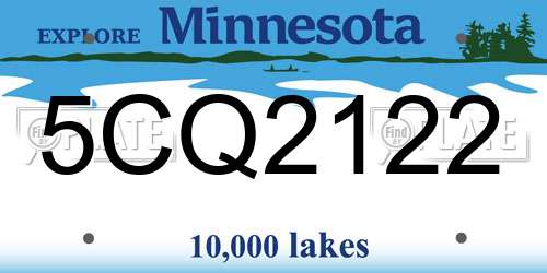 5CQ2122 Minnesota License Plate